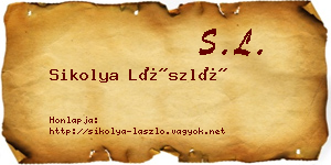Sikolya László névjegykártya